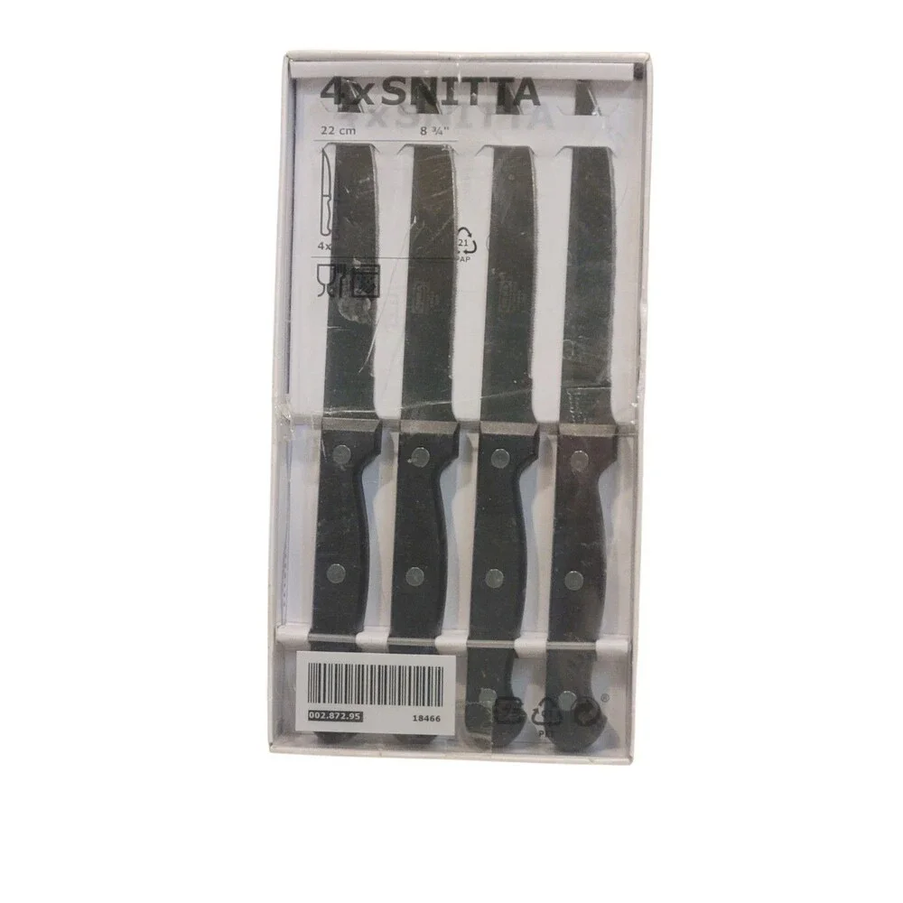 IKEA STAINLESS STEEL SERRATED BLADE SNITTA 4X STEAK KNIFE KNIVES 002.872.95 NIB